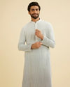 Ash Grey Ombre Kurta Set with Chikankari Work